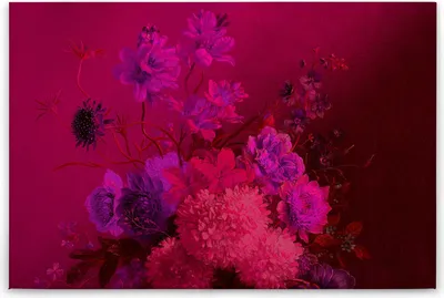 Produktbild von Leinwandbild Blumen 60 x 90 cm - Wandbild Pink Rosa Floral - Keilrahmen Wohnzimmerdeko Wanddeko Wandgemälde