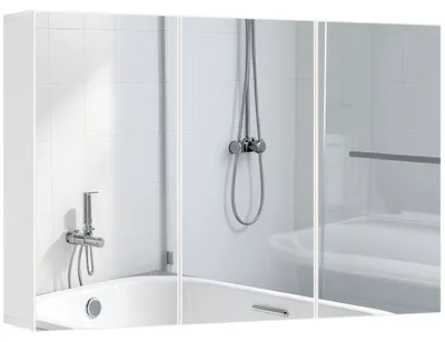Productafbeelding van HOMCOM Spiegelkast voor de badkamer met 3 spiegeldeuren, badkamermeubel met 5 planken