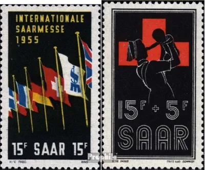 Produktbild von Briefmarken Saarland 1955 Mi 359,360 (kompl.Ausg.) postfrisch Saarmesse 1955