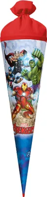 Produktbild von ROTH Schultüte groß Marvel Avengers 70 cm rund Filzverschluss ROT(H)-Spitze Zuckertüte Schulanfang