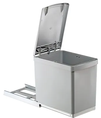 Produktbild von Wesco Einbau-Abfallsammler BASIC 30/1 16 L alugrau, Vollauszug  600881