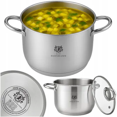 Zdjęcie produktu dla Karl Hausmann, garnek ze stali nierdzewnej, srebrny, do gotowania indukcyjnego, pojemność 1,6L, średnica 16cm, z pokrywką