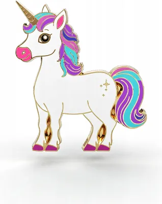 Immagine prodotto di PINETS Spilla Unicorno d'oro Cavallo bianco
