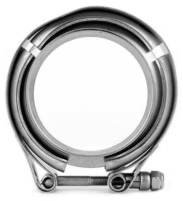 Image de Collier de fixation d'échappement en V - Acier inoxydable - 2,75 pouces - Universel - Système d'échappement turbo - Durable et résistant à la corrosion - Support d'échappement