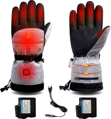 Produktbild von Batteriebetriebene, beheizte Handschuhe,3 Einstellbare Heiztemperatur Elektrische Handschuhe Wasserdichte Handschuhe für Männer Frauen