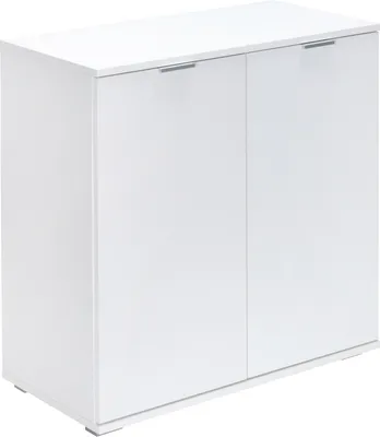 Produktbild von CASARIA® Kommode Weiß mit 2 Türen 74x71x35cm Holz Modern Höhenverstellbarer Einlegeboden Schlafzimmer Aktenschrank Büro Flur Mehrzweckschrank Schrank