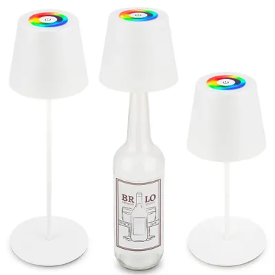Immagine prodotto di Briloner Calida 3 in 1 RGBW lampada da tavolo LED senza fili IP44, dimmerabile, touch, bianco