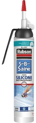 Immagine prodotto di Sigillante siliconico sanitario RUBSON, bianco, antimuffa, multi-materiale, 200 ml