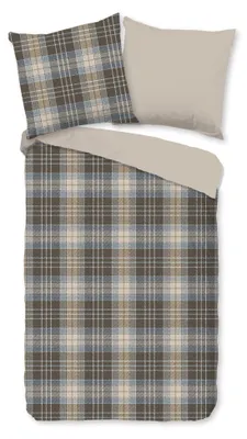 Produktbild von Good Morning Flanell-Bettwäsche-Garnitur Cambridge   Farbe Braun Größe 155x220+80x80