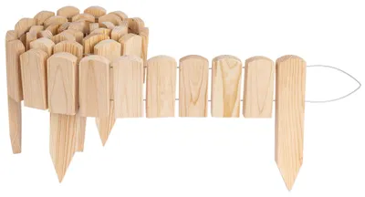 Productafbeelding van Creative Home Gazonrand Houten borderrand 200 x 10 cm (LxH) naturel