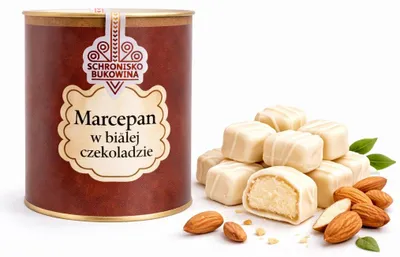 Produktbild von Marzipan in weißer Schokolade 100g - Schronisko Bukowina