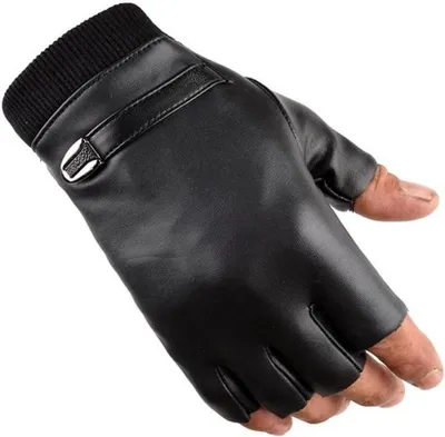 Fingerlose Lederhandschuhe Schwarz für Radfahren aus Keine Angaben erforderlich, Hauptbild