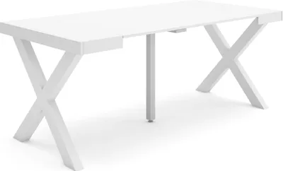 Produktbild von Ausziehbarertisch, 180x90x73cm, Für 8 Gäste, Massivholz Beine, Weiß
