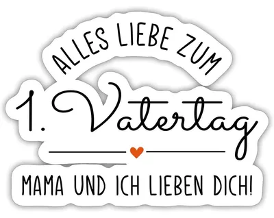 Produktbild von Spreadshirt Alles Liebe Zum 1. Vatertag Mama Und Ich Lieben Dich Sticker Aufkleber, 10 x 10 cm, Mattweiß