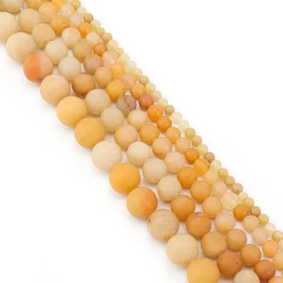 Image de Perles rondes, jaune mat, 10 mm, 35 pièces, pour perler et créer des bijoux faits main