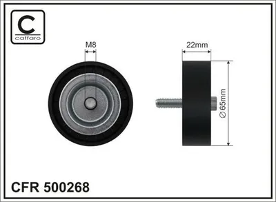 Produktbild von CAFFARO 500268 Umlenkrolle Keilrippenriemen 65mm passend für MERCEDES-BENZ SPRINTER 3,5-t Kasten (906) SPRINTER 3-t Kasten (906) für MITSUBISHI