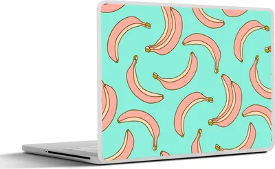 Produktbild von MuchoWow® Laptop Aufkleber Sticker Cover Rosa - Banane - Obst - Muster 31x22.5 cm - Laptop-Deko