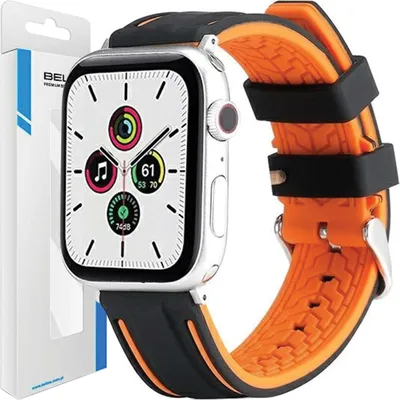 Zdjęcie produktu dla Beline Pasek Apple Watch Solid Silicone 42/44/45/49Mm Pomarańczowo-Czarny Orange/Black