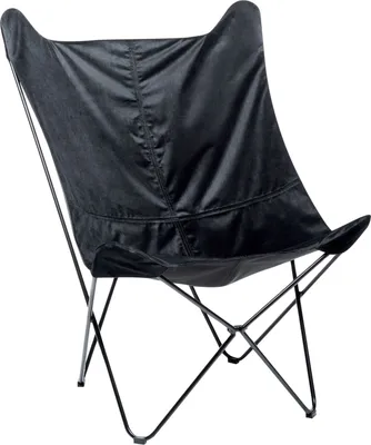 Produktbild von BELIANI Sessel Schwarz Samt mit Haarnadel Metallgestell Retro Stil Butterfly-Sessel Schmetterlingssessel Flur Diele Wohnzimmer Schlafzimmer Sitzmöbel
