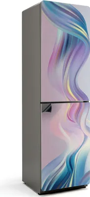 Zdjęcie produktu dla Fale w pastelowych kolorach - Magnetyczna osłona lodówki - Folia dekoracyjna magnetyczna do kuchni - Magnes na lodówkę deco - Samoprzylepna tablica magnetyczna - Folia magnetyczna na drzwi lodówki - 60x205 cm