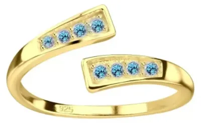 Produktbild von Eleganter Zehenring Zehring 925 Silber vergoldet Zirkonia