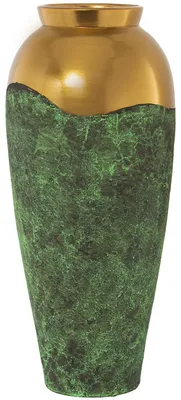 Keramik-Bodenvase Grün/Gold 32x32x80 cm