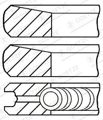Produktbild von GOETZE ENGINE 08-443507-00 Kolbenringsatz Kolbenringe