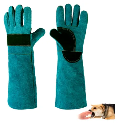 Produktbild von Bissfeste Schutzhandschuhe für den Umgang mit Tieren, 45 cm, grün