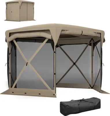 Produktbild von Outsunny Pavillon sechseckig ca. 3,5x3m Wasserdicht Winterfest Faltpavillon