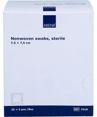 Produktbild von ABENA Vlieskompresse, 4-lagig, Steril, 5 Stück, 7,5 x 7,5 cm | Packung (125 Stück)