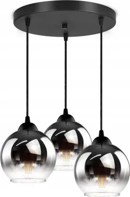 Produktbild von FKL DESIGN Home Deco Deckenlampe Pendellampe Kugel Schwarz Kupfer Transparent