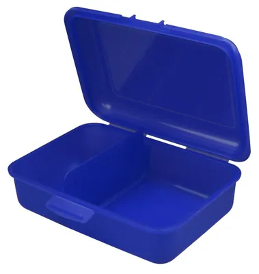 Produktbild von Brotdose Kinder mit Trennwand – "School-Box" mittel Germany und BPA-frei, robuste Lunchbox mit Klickverschluss für Schule & Freizeit - trend-blau PP
