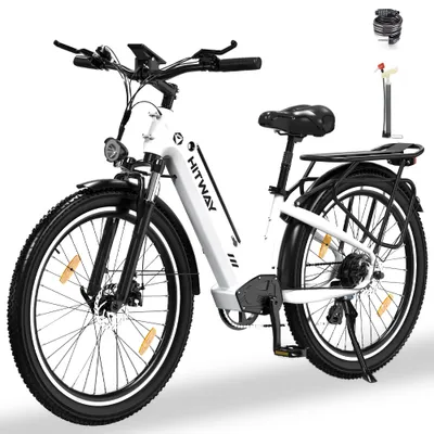 Produktbild von HITWAY E-Bike 26X3.0 ZOLL 250W Elektrofahrrad 48V18Ah E-MTB 55–80km Range 7 Gänge mit StVZO