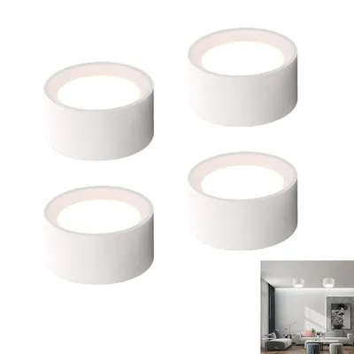 Produktbild von 4 Stück LED Aufbauspots,Deckenspots,4000K Deckenstrahler,Aufputz Spots,Aufbaustrahler Rund,Weiß