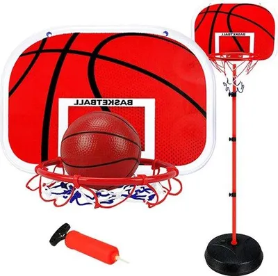 Zdjęcie produktu dla Mini stojak sportowy dla dzieci – regulowany stojak sportowy do użytku wewnątrz i na zewnątrz – w zestawie 3 piłki do koszykówki