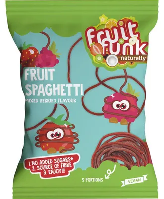 Image de Fruitfunk Fruit Spaghetti baies mélangées 100g - snack végétalien et sans gluten