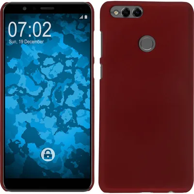 Produktbild von PhoneNatic Case kompatibel mit Huawei Honor 7x - Hülle rot gummiert Hard-case Cover