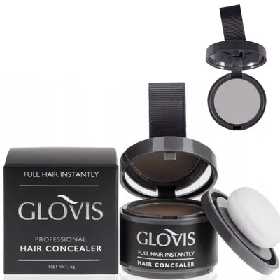 Produktbild von Glovis Haar Concealer HELLGRAU - Ansatzpuder Haarverdichtungspuder Ansatz kaschieren Bartauffüllung