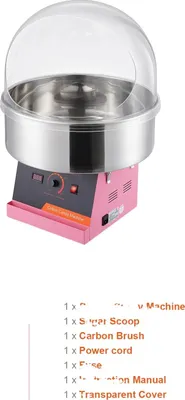 Obrázek produktu pro Stroj na cukrovou vatu, vysoký výkon, nastavitelná regulace teploty, růžový s krytem