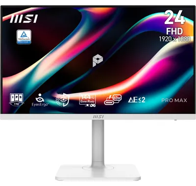 Zdjęcie produktu dla MSI PRO MAX 241PHW E14, 60,5 cm (23.8"), 1920 x 1080 px, Full HD, LCD, 4 ms, Biały