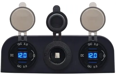Produktbild von ProRide 12V USB Ladegerät 2x QC3.0, Voltmeter & 12V/24V Buchse