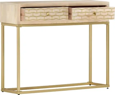 Produktbild von vidaXL Konsolentisch Golden 90 × 30 × 75 cm Massivholz Mango