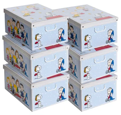 Obrázok produktu pre Lavatelli Sada 6 úložných škatúľ s vekom Peanuts, 39 x 50 x 24 cm