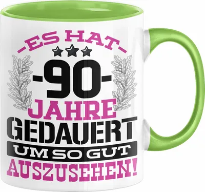 Produktbild von 90. Geburtstag Lustig Geschenk Männer Frauen Geschenkidee zum 90er Mann Frau Es Hat 90 Jahre Gedauert Um So Gut Auszusehen Mutter Vater (Grün)