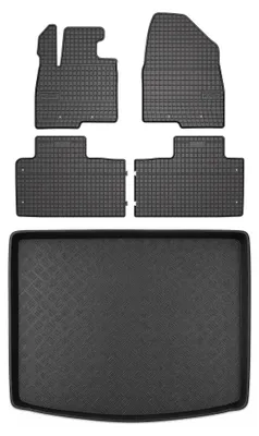 Zdjęcie produktu dla Dywaniki gumowe + mata bagażnika do BAIC Beijing X75 2023- – czarne, dopasowane – Wielganizator SolidPRO