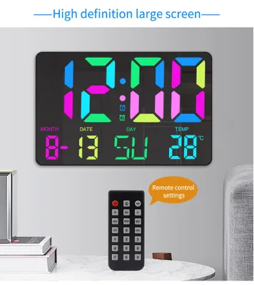 Obrázek produktu pro INF Digitální hodiny s RGB LED displejem Černá