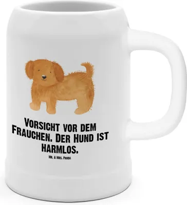 Produktbild von Mr. & Mrs. Panda Krug Hund Flauschig - Weiß - Geschenk, Keramikkrug, Humpen, Bier, Hunde, Niedlich, Sprüche, Hundeliebe, Witzig, Steinkrug, Tonkrug