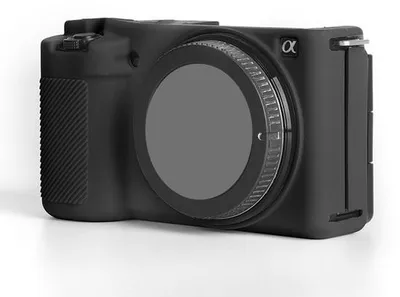 Image de Étui en silicone pour l'appareil photo Sony ZV-E10, résistant aux chocs, noir.