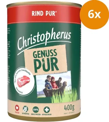 Produktbild von Christopherus Pur - Rind, 400 g, Adult, jede Rasse, Rind, 400 g, Ohne Soja