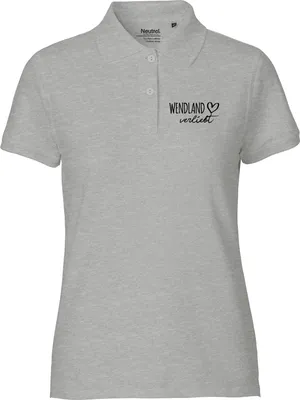 Produktbild von Huuraa Damen Polo Shirt Wendland verliebt L Sport Grey Bio Baumwolle Fairtrade Poloshirt Geschenkidee